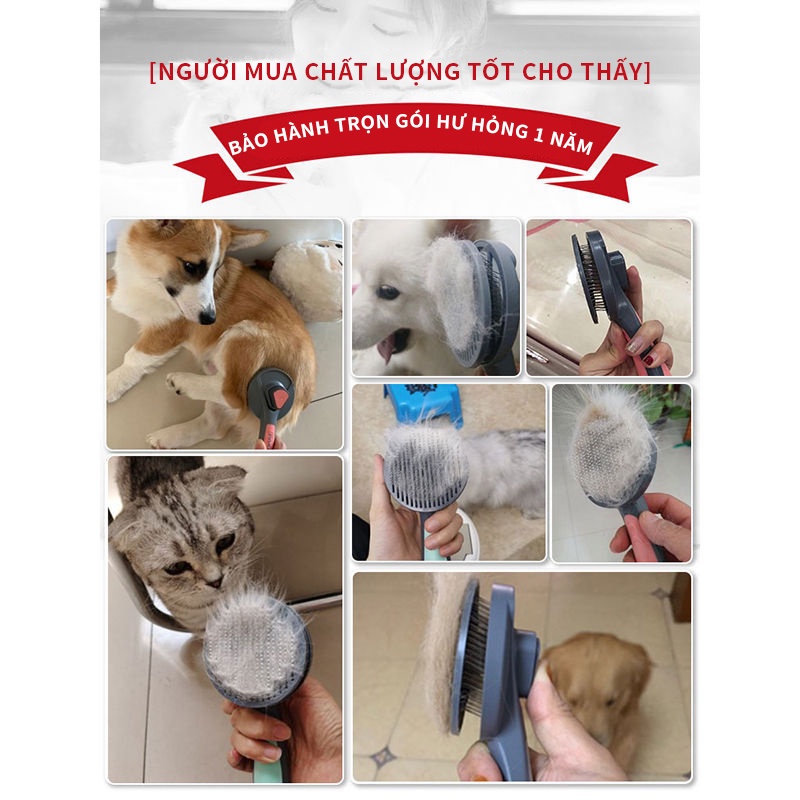 [HCM] PAKEWAY T9 Lược chải lông chó mèo cao cấp - cải tiến nút bấm lấy lông thừa dễ dàng-[CW-ST9]