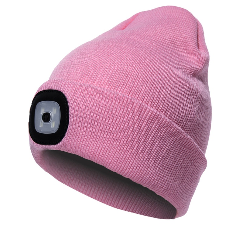 Mũ Beanie Dệt Kim Có 4 Đèn LED Phát Sáng Dành Cho Mùa Đông