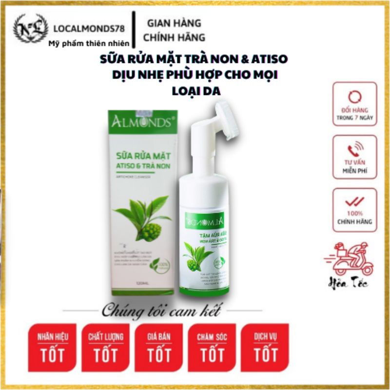 SỮA RỬA MẶT ATIS.O & T.RÀ NON ALMONDS 120ml