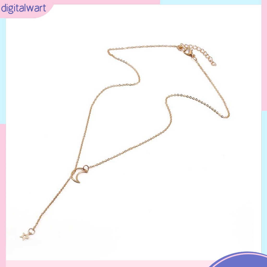 Dây Chuyền Hợp Kim Hình Mặt Trăng Và Ngôi Sao Xinh Xắn Cho Nữ
