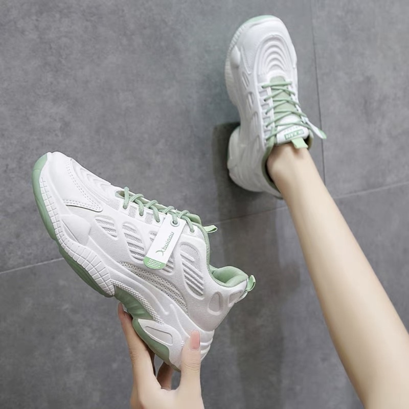 Giày Thể Thao Sneaker Nữ Thông Hơi Viền Xanh Siêu Đẹp
