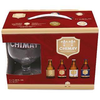 [Set quà tặng] Combo 4 loại Chimay (Vàng/Trắng/Xanh/Đỏ) + 1 ly Chimay