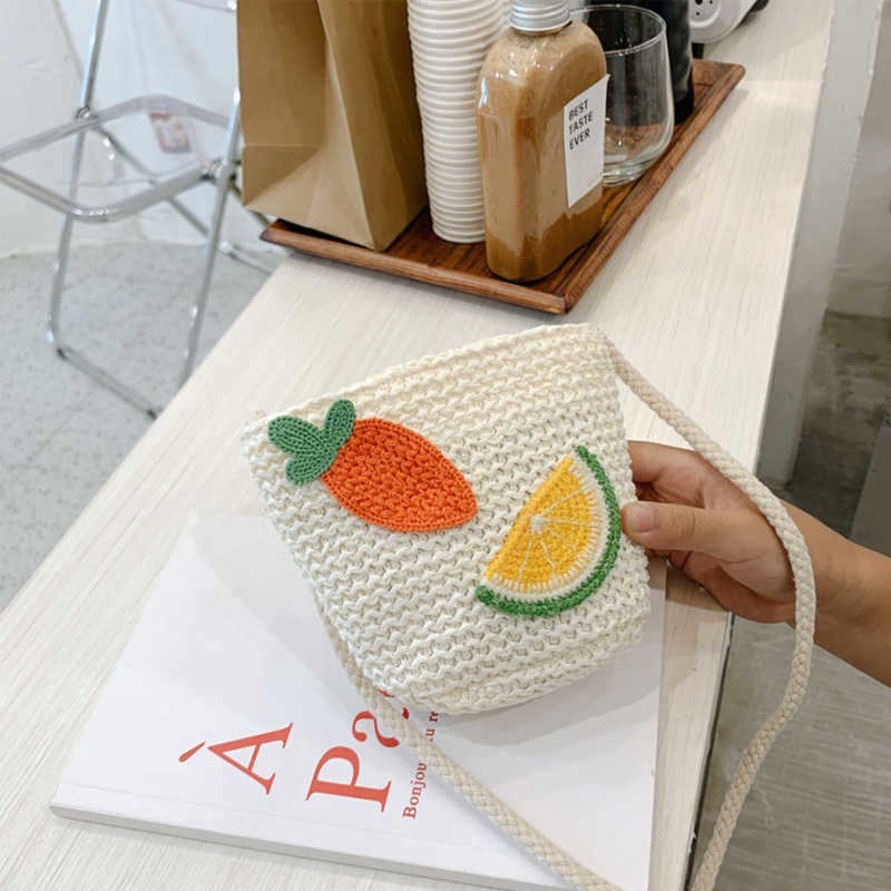 Túi Rơm Đeo Vai Có Khóa Kéo Thời Trang Mùa Hè Cho Bé Gái