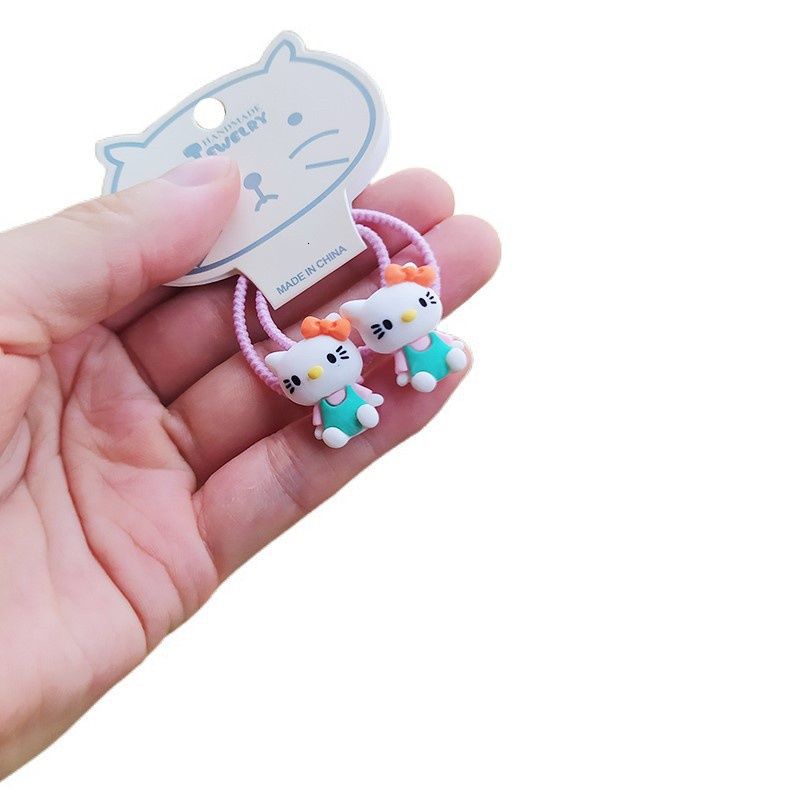 Set 2 Dây Cột Tóc Hình Hello Kitty Dễ Thương Cho Bé Gái