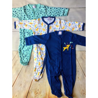 Set 3 bộ Body liền quần có bao chân cho bé 3-9kg/ Bodysuits quần liền vớ