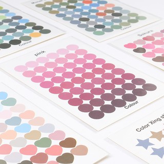 Sticker hình chấm tròn nhiều màu sắc dán sổ