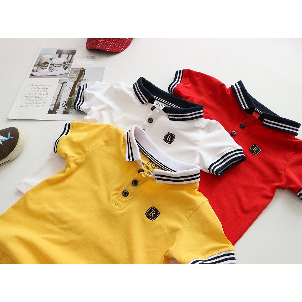 Áo Polo cao cấp màu Vàng cho Bé trai 9-29kg- Royal KIDS