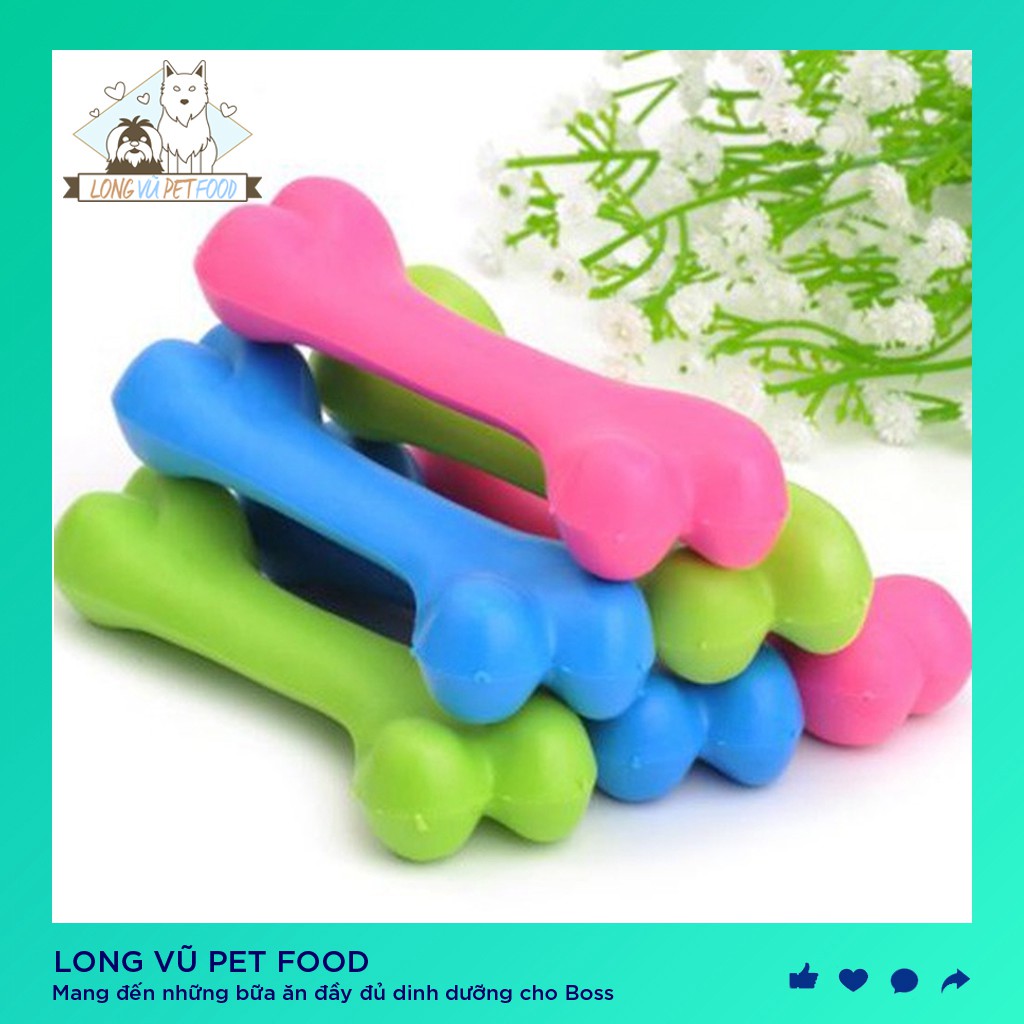 Đồ chơi cho chó Cục xương gặm sạch răng chống cắn cho chó bằng cao su đặc - Long Vũ Pet Food