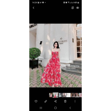 đầm maxi voan tơ lụa cao cấp
