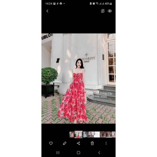 Đầm maxi voan tơ lụa cao cấp