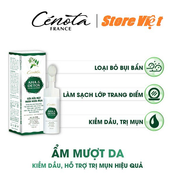 Sữa rửa mặt Aha & Detox facial cleanser 150ml, sữa rửa mặt giúp tạo bọt, kiềm dầu | BigBuy360 - bigbuy360.vn