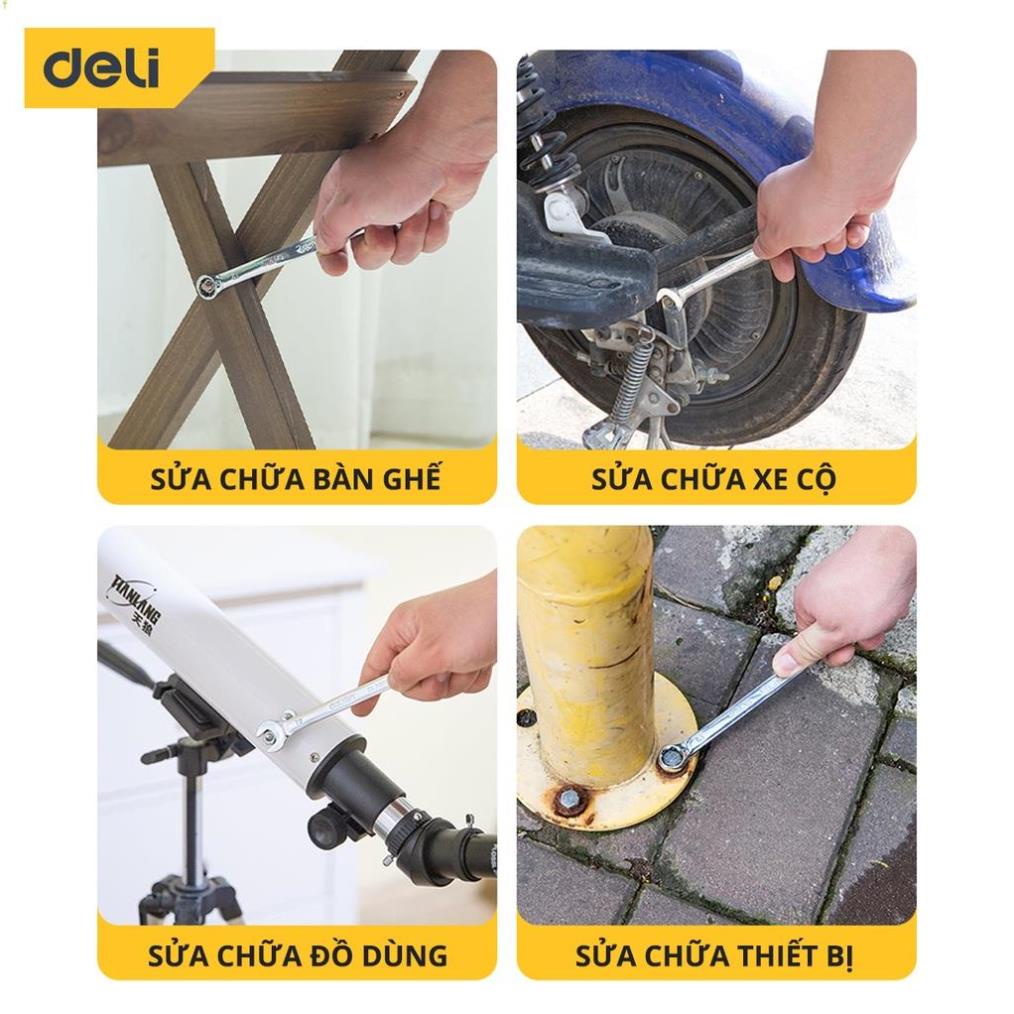 [LIFEDL157] Cờ Lê Hai Đầu Đa Năng Deli Đa Dạng Kích Thước - Chất Liệu Cao Cấp Chống Mòn, Gỉ Sử Dụng Lâu Dài - DL130018 .