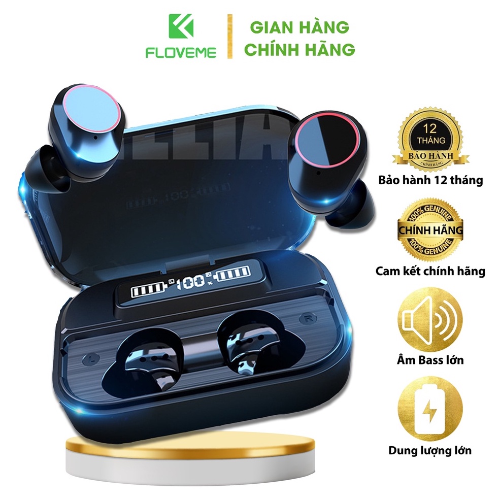 Tai nghe không dây Bluetooth kiêm Pin sạc dự phòng 2000mAh Floveme - G05 TWS - Kết nối nhanh - Mic đàm thoại siêu nhạy