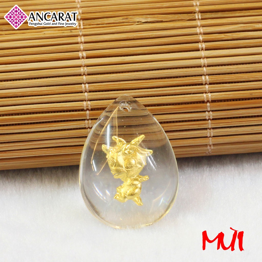 ANCARAT - Mặt dây chuyền 3D 12 Con giáp - Mùi (Dê) - Miễn phí tết dây