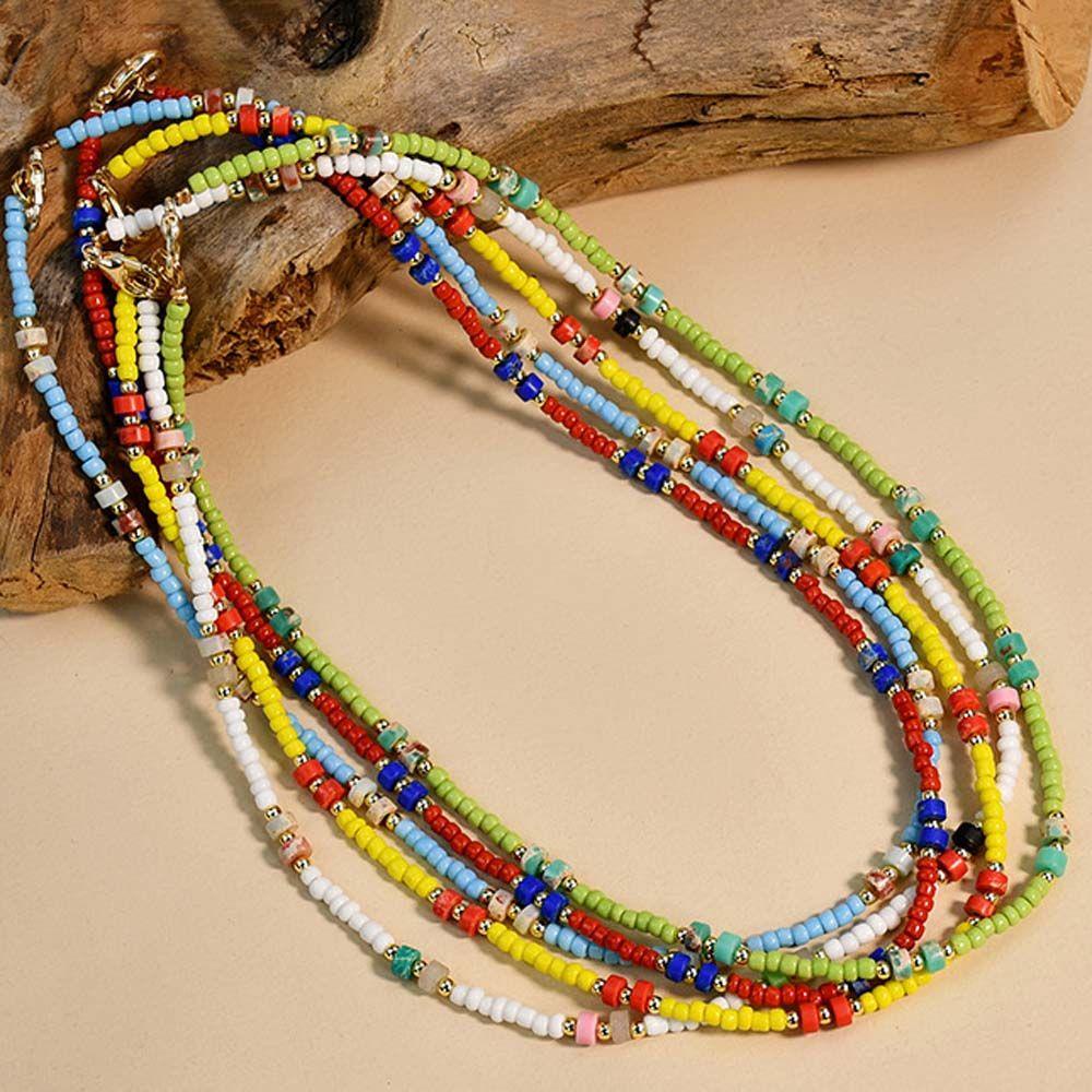 Vòng cổ Hạt Mã Não Nhiều Màu Phong Cách Bohemian Thời Trang VANES1