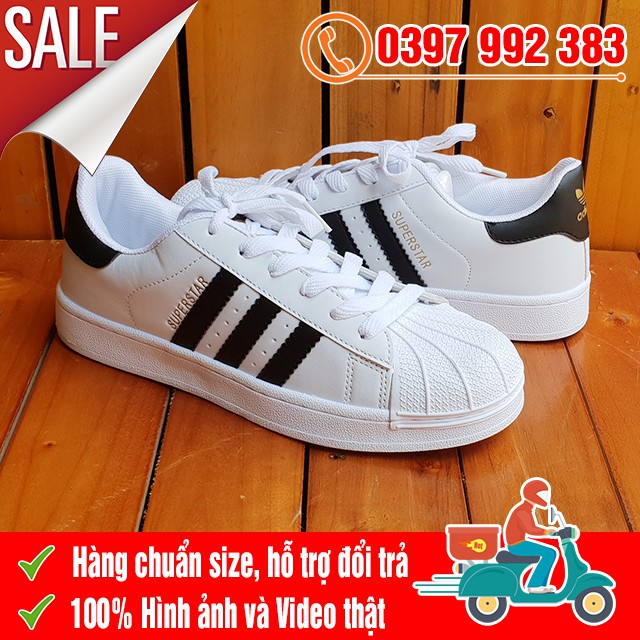 [MIỄN PHÍ SHIP] Giày Thể Thao Superstar Trắng Sò Tem Vàng Nam Nữ | BigBuy360 - bigbuy360.vn