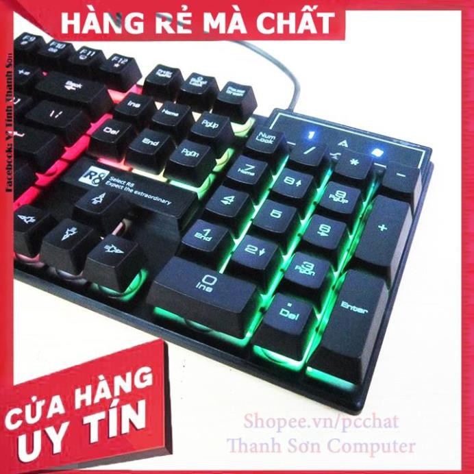 Bàn phím game giả cơ R8 1822 có đèn led 7 màu + Tặng Lót Chuột Logitech - Linh Kiện Phụ Kiện PC Laptop Thanh Sơn
