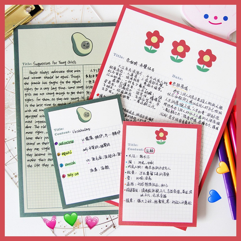 Sổ Notepad Giấy Viết Bài Viết Thư Ghi Chép 2 Size Xinh Xắn