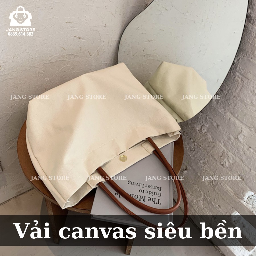 Túi Vải Canvas Cỡ Lớn Phong Cách Hàn Quốc