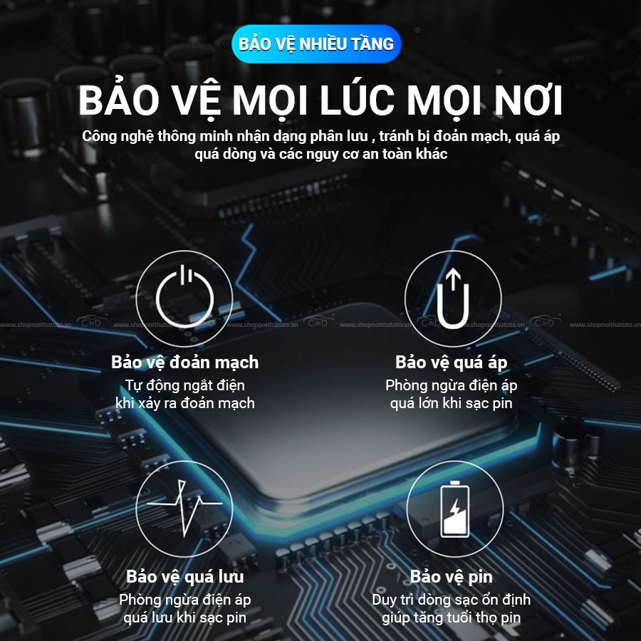 [Mã BMBAU50 giảm 10% đơn 99k] Tẩu Sạc Nhanh QC3.0 2 Cổng USB CIND C75 Màu Đen Nhập Khẩu Chính Hãng