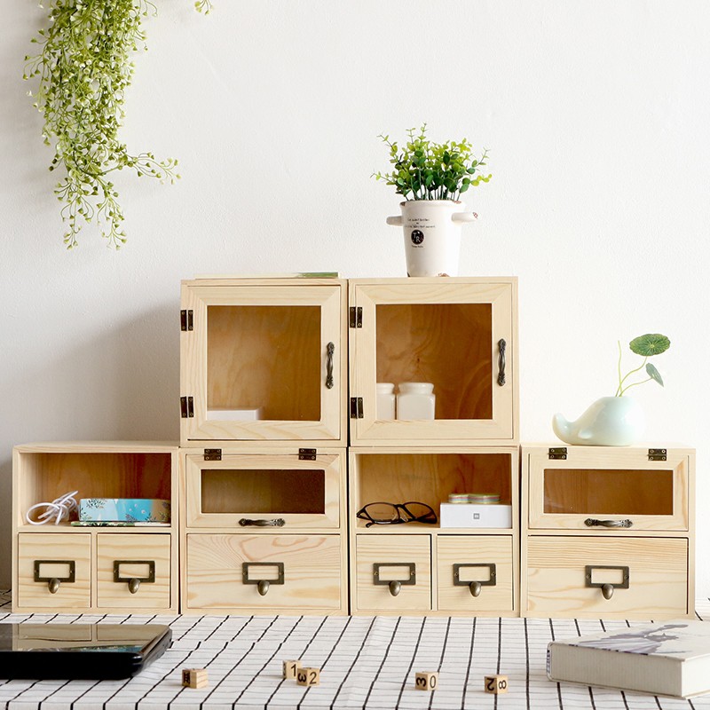Hộp Gỗ Để Bàn, Tủ Mini Đựng Trang Sức, Mỹ Phẩm, Phụ Kiện Sang Trọng Hương Thơm Tự Nhiên, Chống Ẩm Mốc