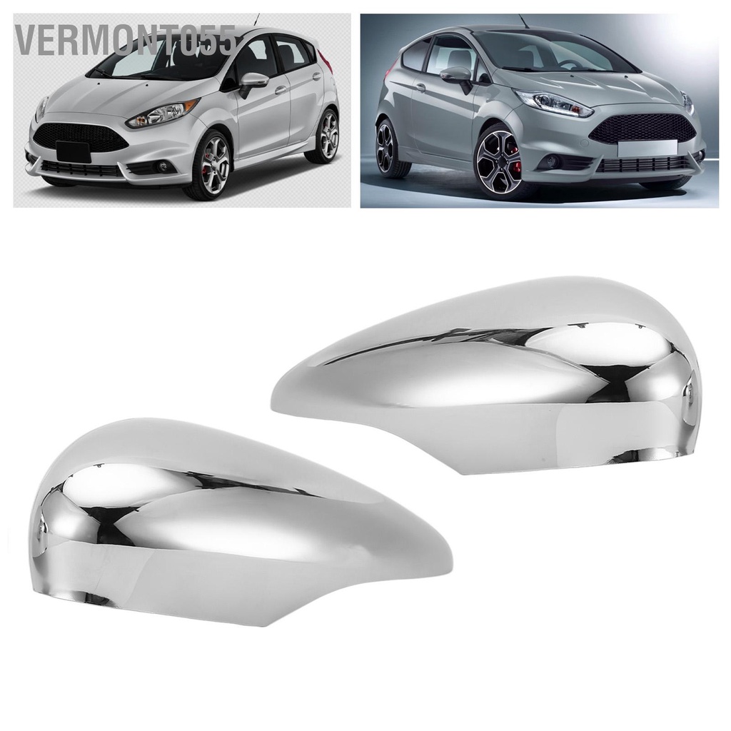 Có thể bán buôn 2 cái bên hông cửa gương chiếu hậu Nắp đậy nắp Chrome bạc 8A6117K747CA Thay thế cho Ford Fiesta MK7 2009‑2015 Vermont055 Hàng giao ngay