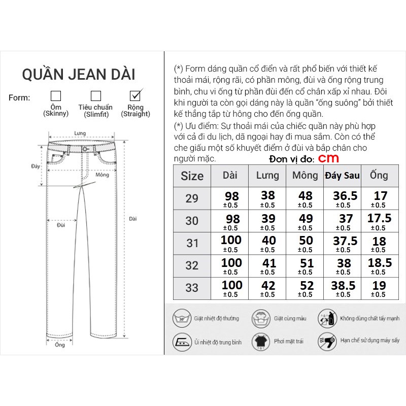 Quần Dài Jean Nam Straight Đơn Giản Y2010 A02 19674 |YaMe|