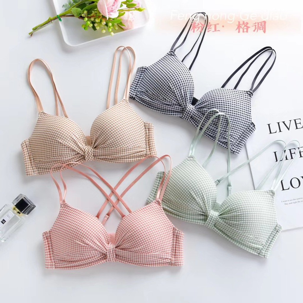 Áo Ngực Không Gọng - Áo Lót Nữ Su Đệm Vừa CaRo Dây Sau Mặc Được Nhiều Kiểu A113