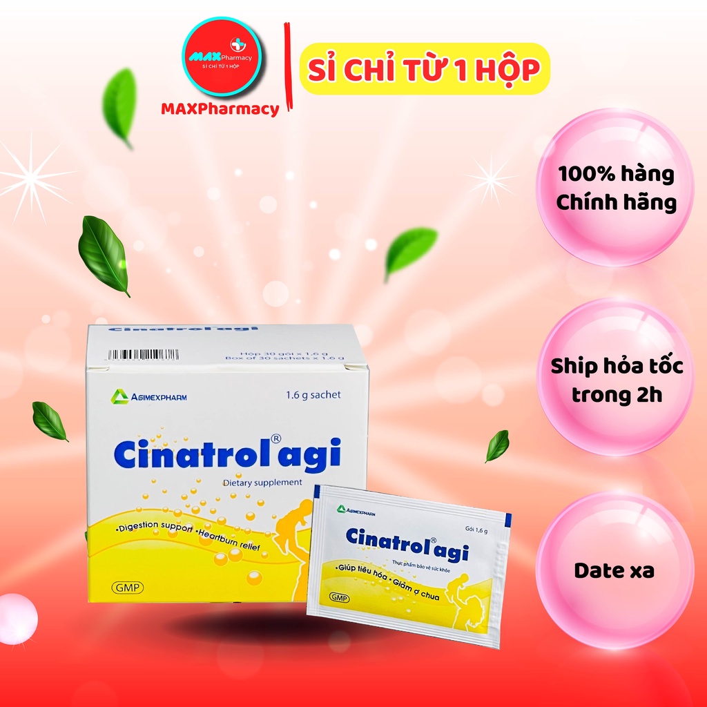 COMBO 10 HỘP Cốm tiêu hóa trẻ em CINATROL AGI Cốm vàng (Hộp 30 gói) - Maxpharmacy