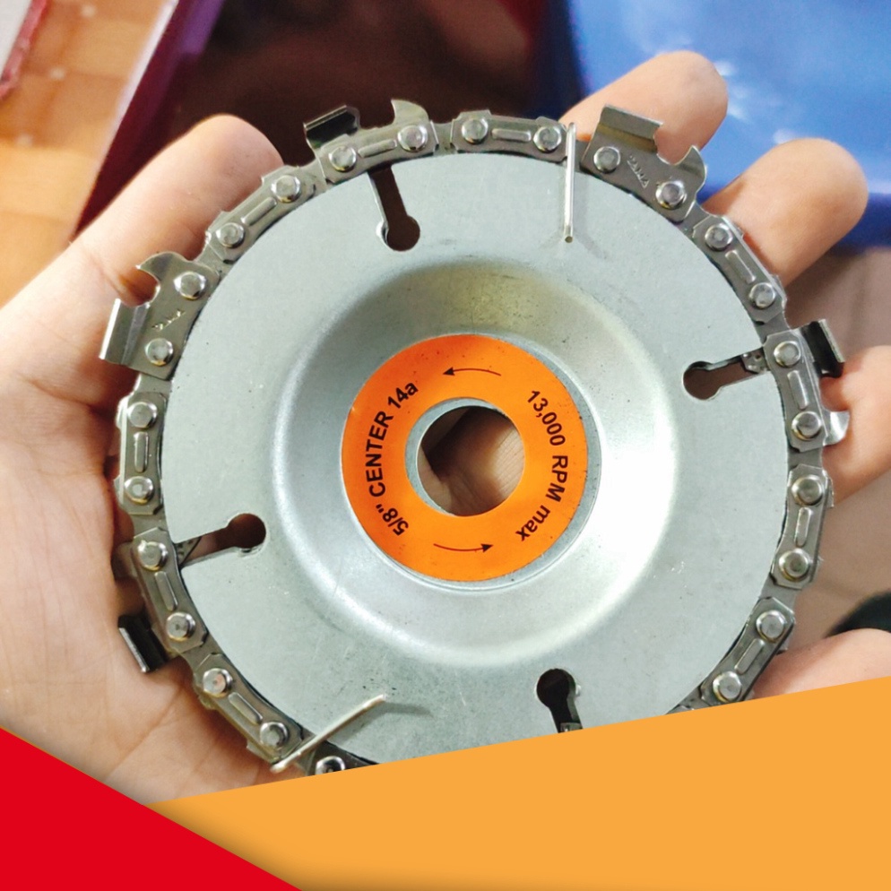 Đĩa cưa xích, lưỡi cưa xích cắt gỗ, phay phá gỗ đa năng gắn máy mài 4 inch, 7 răng/22 răng