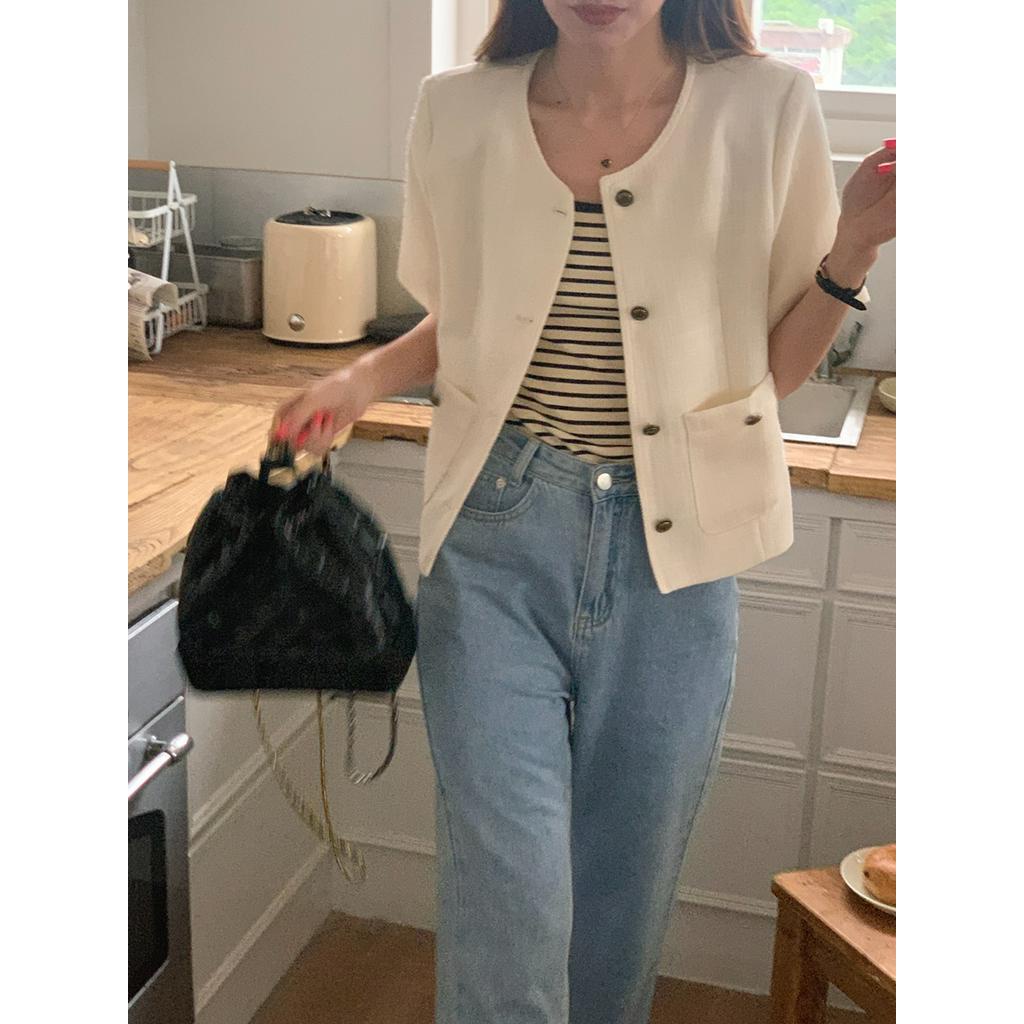 Áo Khoác Vải Tuýt Dáng Ngắn Thời Trang 62798