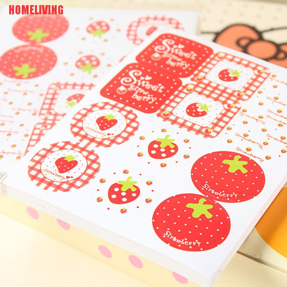 Set 24 Sticker Dán Trang Trí Sổ Tay DIY Hình Trái Dâu Dễ Thương Xinh Xắn