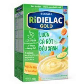 Bột ăn dặm ridielac gold lươn cà rốt đậu xanh hộp giấy 200g