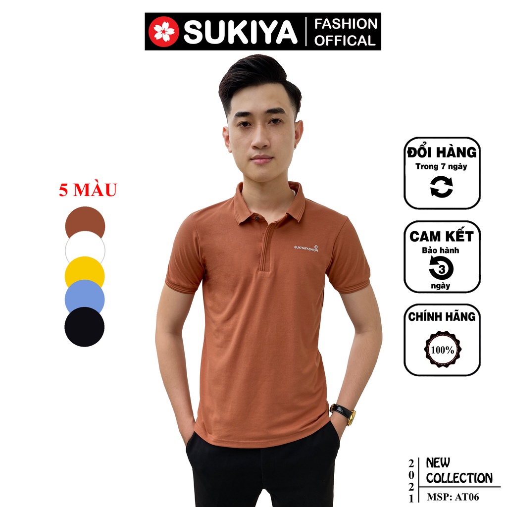 Áo Thun Nam Có Cổ SUKIYA 5 Màu Chất Liệu Cotton, Siêu Mát, Phom Dáng Trẻ Trung AT06 | BigBuy360 - bigbuy360.vn