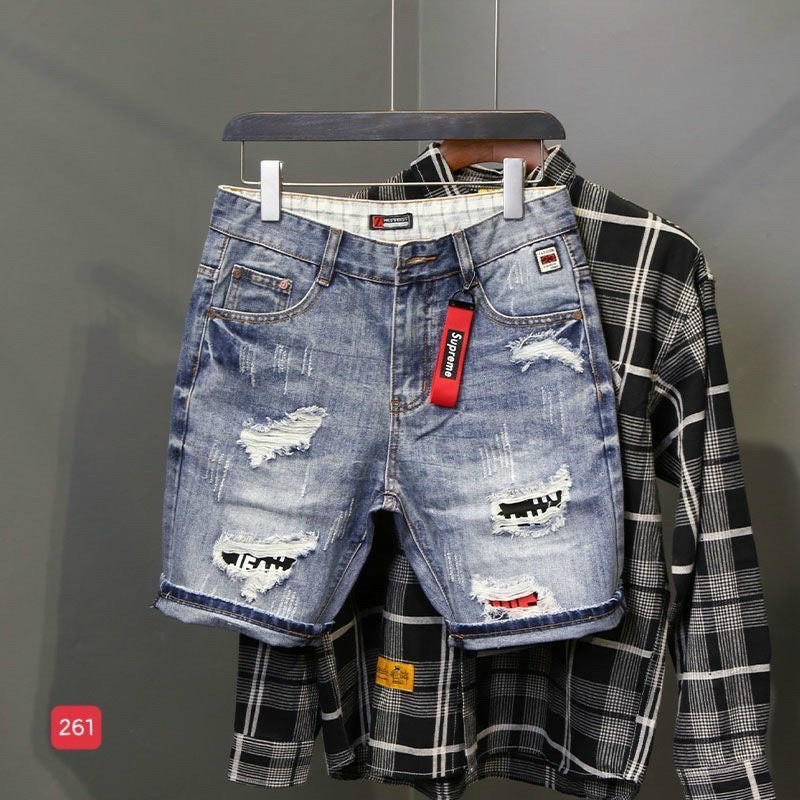 Quần Short Nam Chất Jean Co Giãn, Quần Sọt Nam Màu xanh nhạt, Quần Đùi Nam thời trang cao cấp MuradFashion NT530