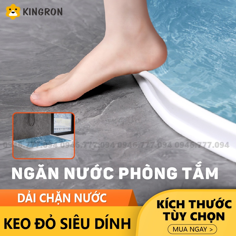 Dải chặn nước nhà tắm ⭐ Thanh Silicon chống thấm nước dùng cho nhà vệ sinh, chỗ rửa tay, phòng giặt KINGRON