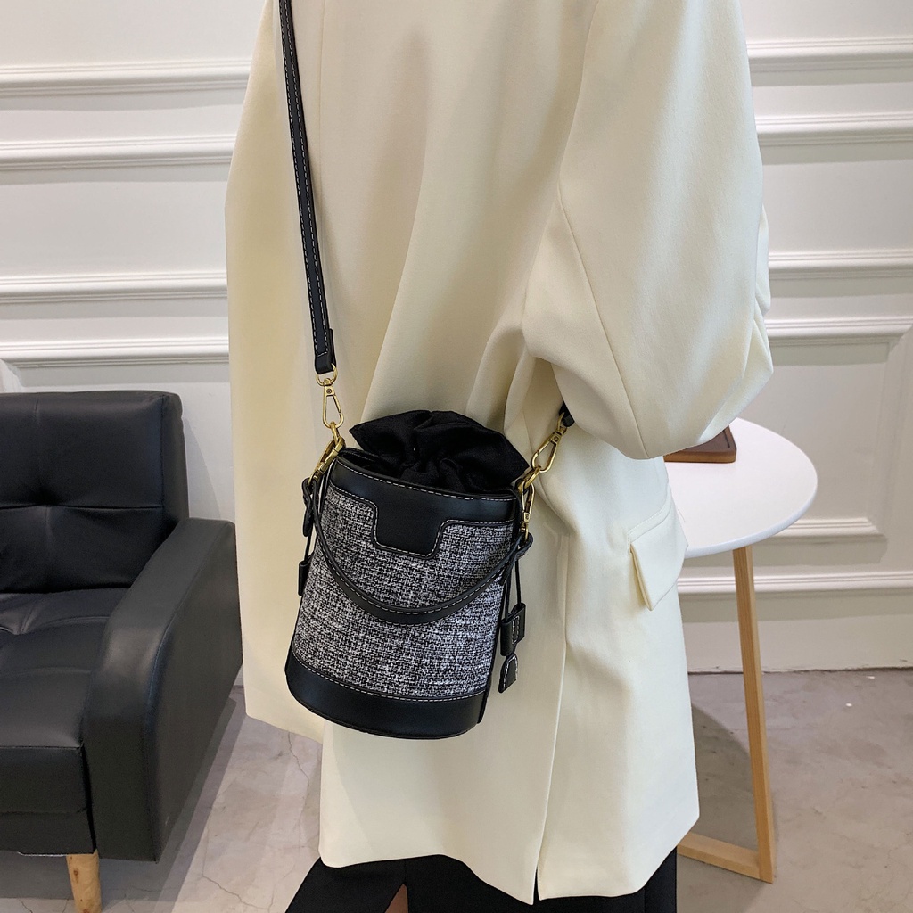 Túi đeo vai bằng vải canvas phong cách retro thời trang 2022