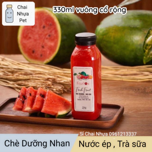 10 Chai Nhựa Pet size 330ml đựng chè dưỡng nhan , nước ép trà sữa