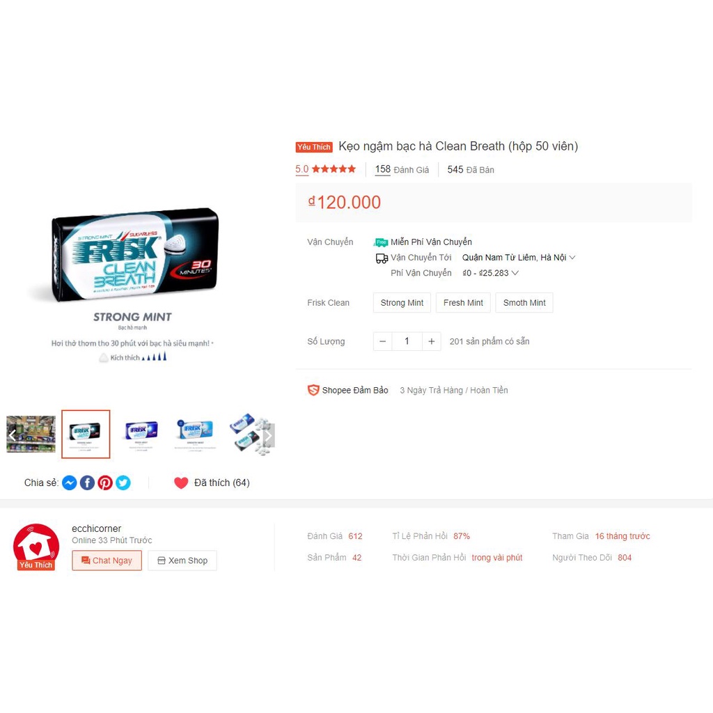 Kẹo ngậm bạc hà thơm miệng Clean break Nhật Bản (hộp 50 viên)