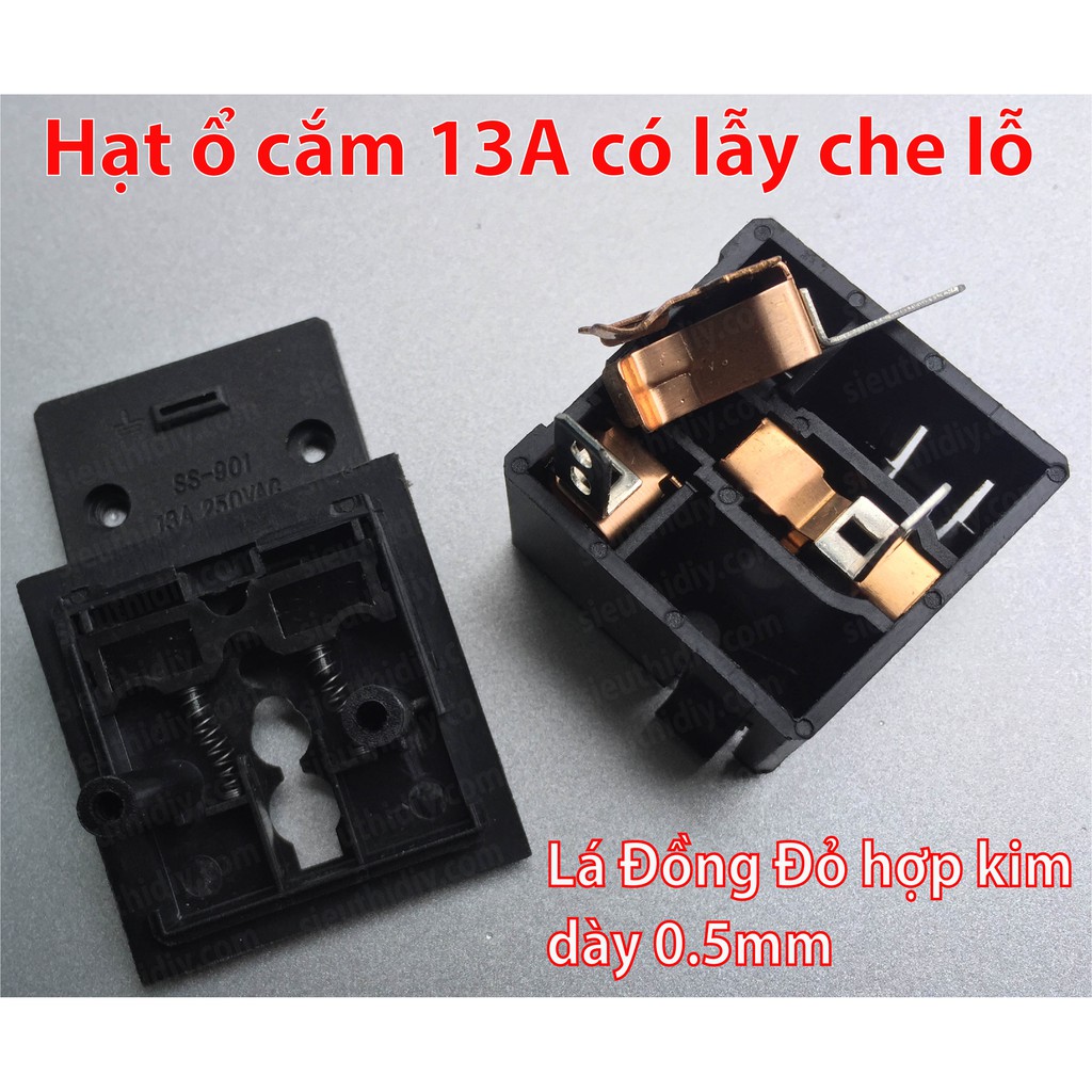 Hạt ổ cắm kéo dài chân đồng dầy, chất lượng cao 10A -13A -16A