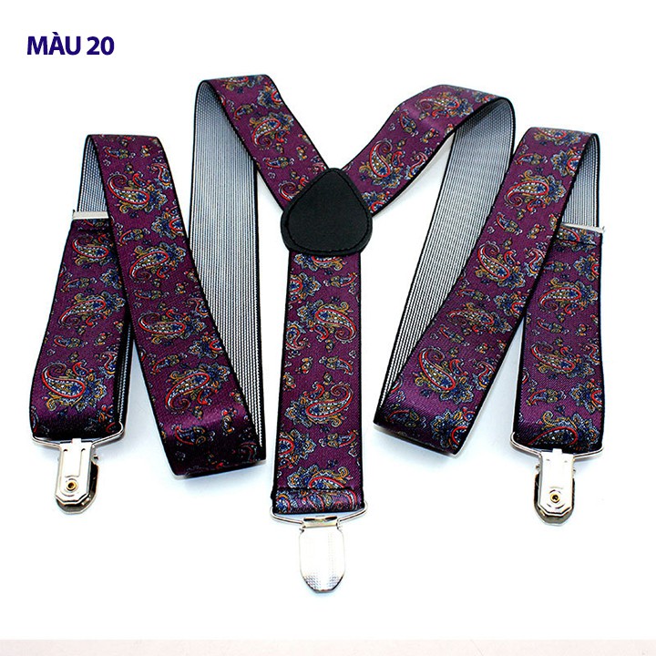 Đai quần chữ Y nam, dây yếm, suspender bản 3,5cm dài 120cm OPP03