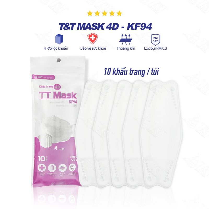 Bán giá sỉ thùng 300 chiếc khẩu trang y tế 4D mask KF94 TT MASK