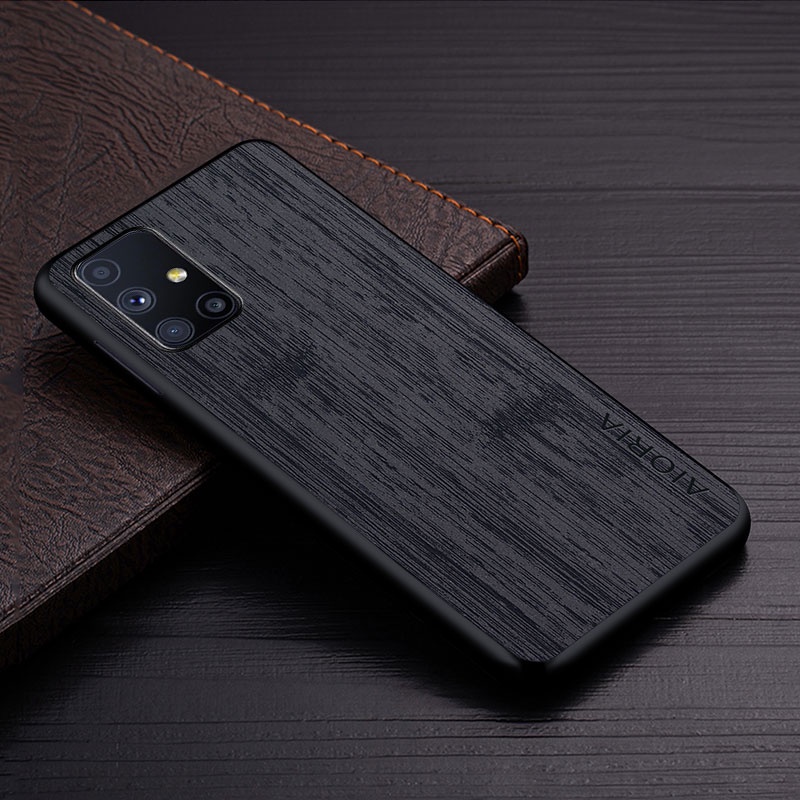 Ốp Bao Da Điện Thoại Họa Tiết Vân Gỗ Cho samsung galaxy m51 m31 m31s funda