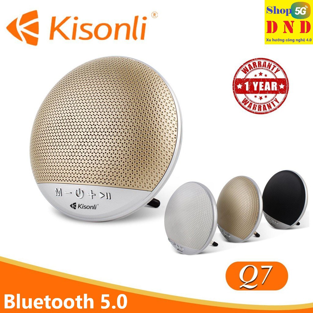 Loa bluetooth Kisonli - Q7 chính hãng - Bluetooth 5.0 thiết kế hiện đại, chân đỡ có thể tháo lắp được