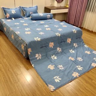 Bộ chăn ga chần phủ cotton lụa cao cấp