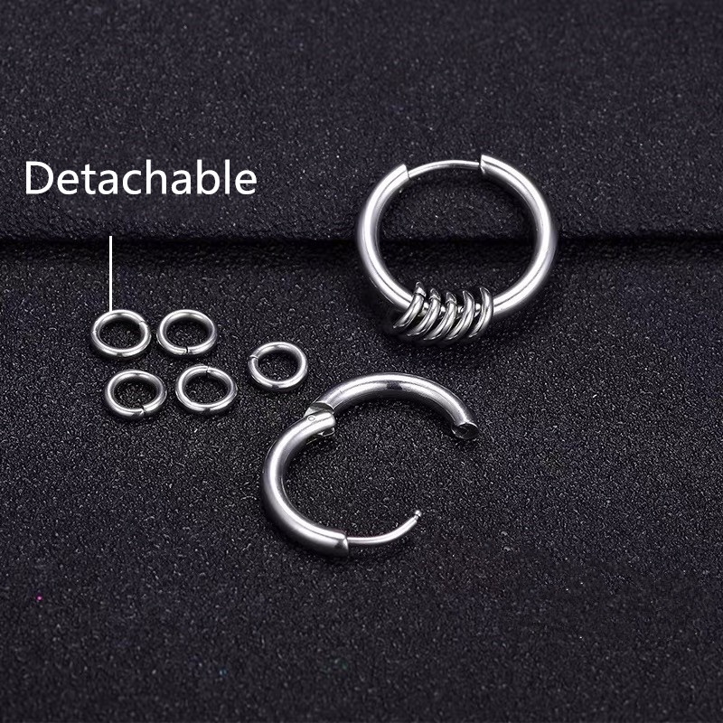 Khuyên Tai Dạng Xỏ Bằng Thép Titan Không Gây Dị Ứng Thời Trang Cho Nam Và Nữ T485