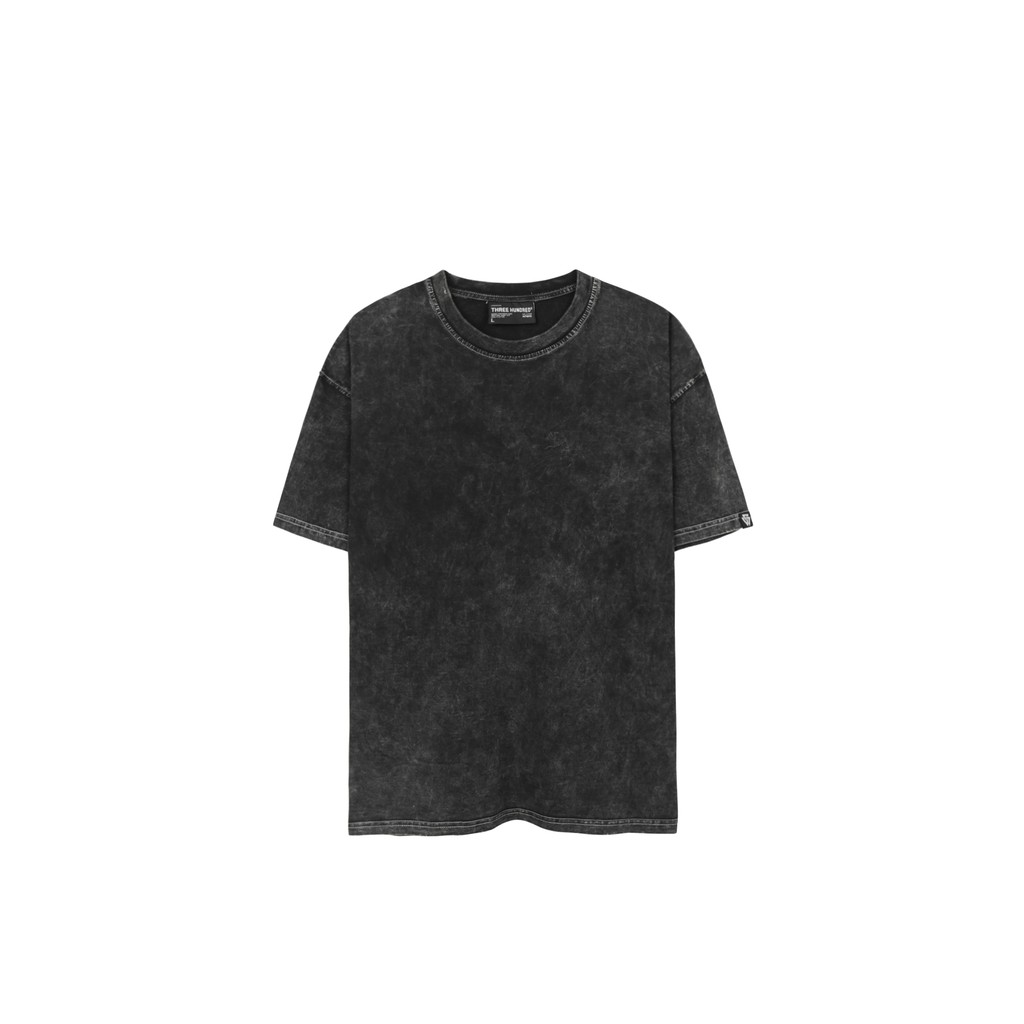 Áo Thun Wash Xám Đậm Trơn Chất Liệu Cotton Thoáng Mát