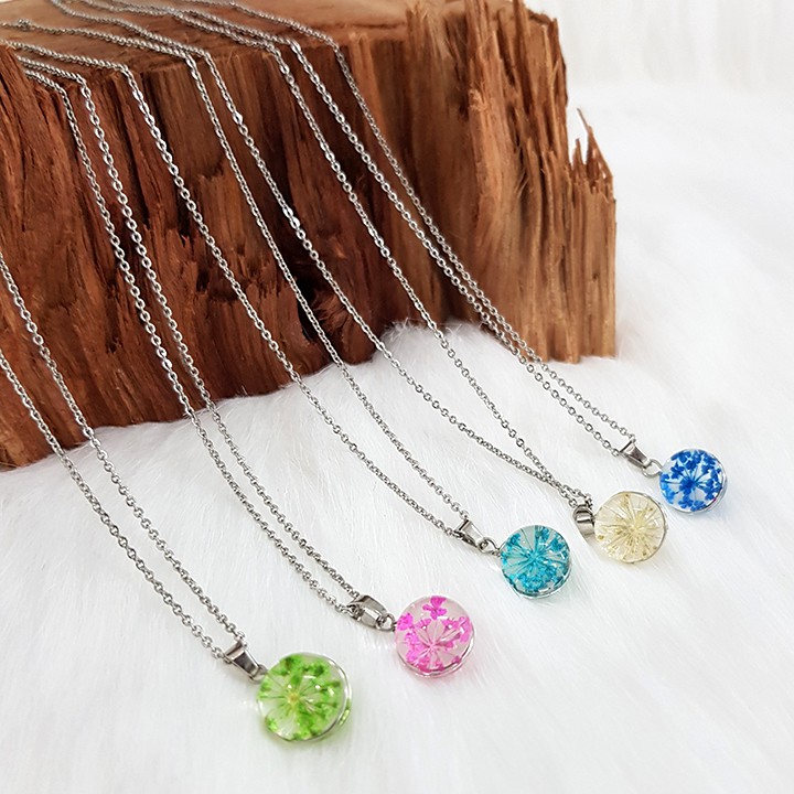 Dây chuyền nữ mặt bi tròn.