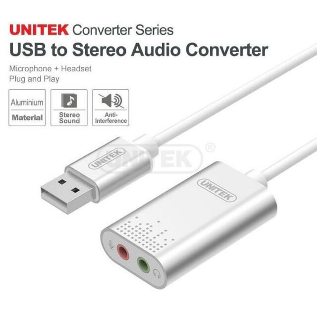 Sound USB - Chuyển cổng USB ra cổng (sound) âm thanh chính hãng UNITEK Y- 247A- Bảo Hành 12 Tháng - 1 Đổi 1