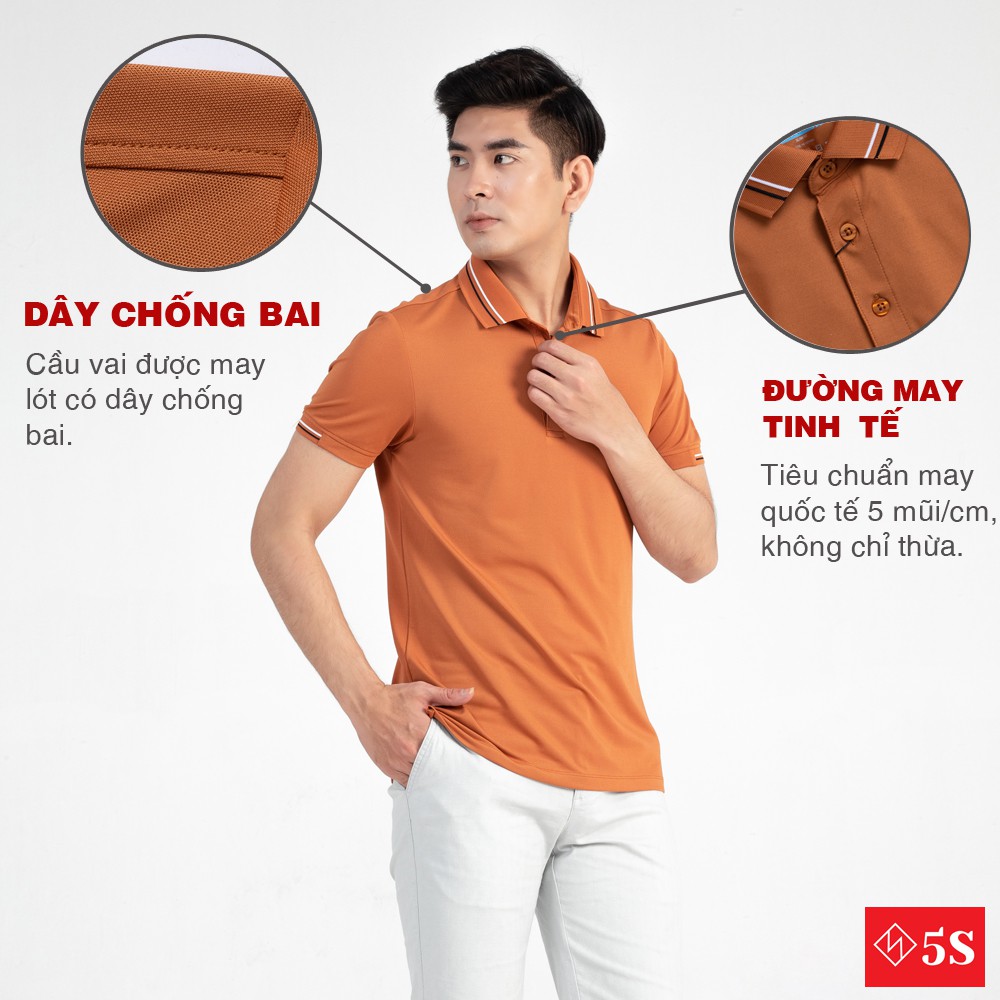[MUA 2 GIẢM 30K] Áo Phông Nam Có Cổ 5S (4 màu), Chất Liệu Coolmax Siêu Mát, Co Giãn Tốt (APC21013-02) | BigBuy360 - bigbuy360.vn